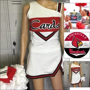 Cheerleading Uniforme Vintage College Louisville Cards Real Set Adulto Med - Foto 1 di 7