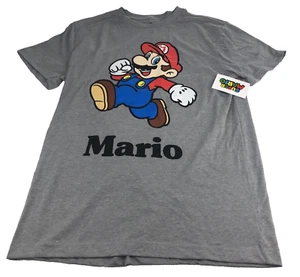 Camiseta para hombre Nintendo Super Mario manga corta gráfica retro talla pequeña gris - Imagen 1 de 12