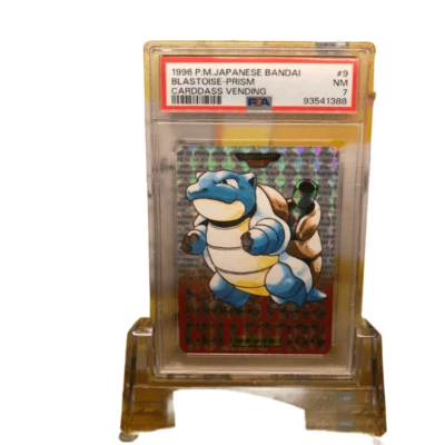 PSA 7 BLASTOISE PRISM CARDDASS VENDING #9 1996 Pokemon Japanese BANDAI  from JPN - Image 1 of 3