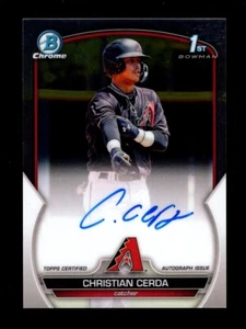 Bowman 2023 cromo Christian Cerda autógrafo Diamondback - Imagen 1 de 1