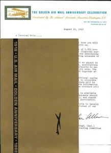 Vintage Brochure GOLDEN AIR MAIL ANNIVERSARY 1968 w Letterhead - Imagen 1 de 3