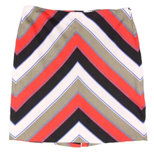NWT ASHLEY STEWART Linen Blend Striped Blue Orante Tan Beige Skirt size 26 - Picture 1 of 3