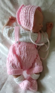 Handmade vintage style romper Set can fit reborn 3-6m baby girl up to 20" 23" - Picture 1 of 20