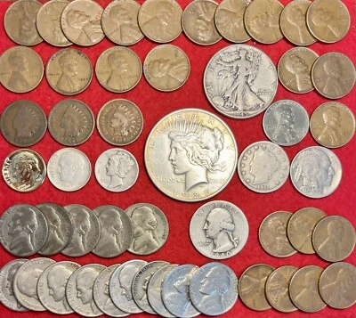 HUGE US COIN COLLECTION BULLION LOT Vintage Gold SILVER DOLLAR 3/4 LB 100 Coins! - Image 1 of 4