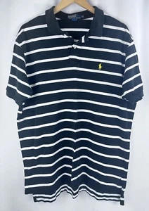 Vintage Polo Ralph Lauren Polo Shirt X Large Mens Blue White Striped 90s - Picture 1 of 7