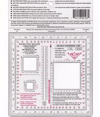 RM PROTRACTORS RM PRODUCTS Military Square Protractor (Red)