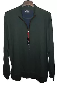 Maglione uomo francese costina 1/4 zip reversibile Cremieux XXL verde oliva e navy nuovo con etichette - Foto 1 di 4