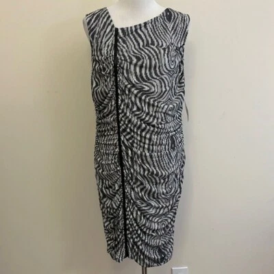 Nuevo Vestido Thalia Sodi Santiago Blanco y Negro con Imitación Cuero Nuevo con Etiquetas Foto 1 de 4