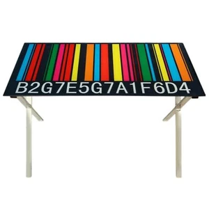 Farbiger Schreibtisch mit Tischplatte aus gehärtetem Glas 8 mm 120 x 70 x 75 cm - Bild 1 von 2
