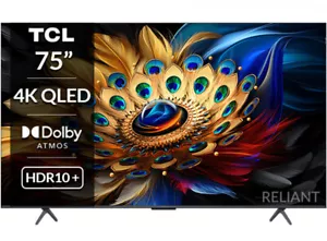 TCL 75C655K 75" C655K 4K QLED Ultra HD HDR10+ Smart Android TV - Picture 1 of 19