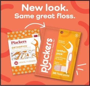 Plackers Orthopick Dental Floss Picks for Braces, 36 Count (Pack of 4) - Picture 1 of 3