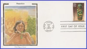 USA4 #2426 U/A COLORANO SILK FDC Southwest geschnitzte Figur - Bild 1 von 1
