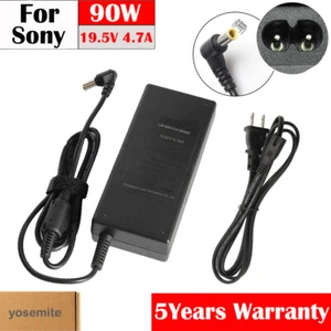 90W 19.5V 4.7A AC Adapter Charger for Sony Vaio Series Laptop Power Supply Cord - Picture 1 of 10