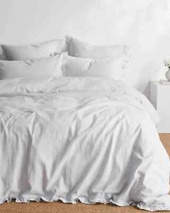 *SUPER KING BED*  Harper Linen/Cotton Quilt Cover Set Target  MIST New - Picture 1 of 5