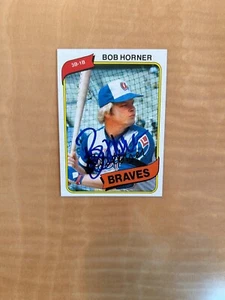 1980 TOPPS BASEBALL #108 BOB HORNER AUTO!! GORGEOUS AUTOGRAPH!! $1 SHIPPING!! - Picture 1 of 2