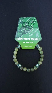 ECHT Connemara Marmor Keltisch Stretch Armband 8mm Perlen Garantiert Irish C - Bild 1 von 3