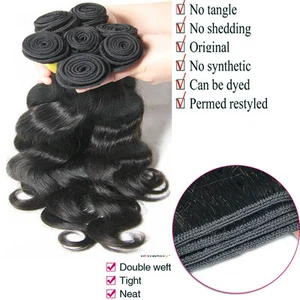 Body Wave Unprocessed 100 Human hair Virgin Brazilian Indian Hair 1 or 3 Bundle - Picture 1 of 33