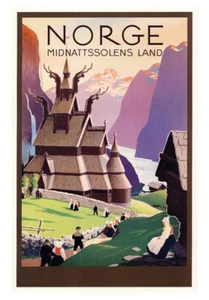 Póster Noruega, Tierra del Sol de Medianoche, Norge, Escandinavia  - Imagen 1 de 5