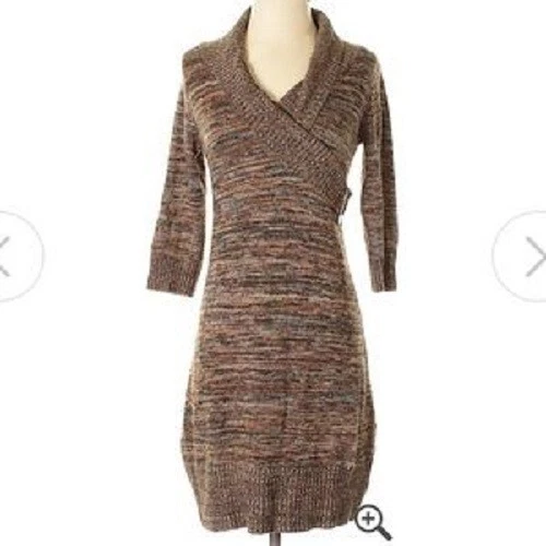 ALYX- Long-sleeve Collared Striped Sweater Dress,  Size:  Medium , color-Brown - Изображение 1 из 1