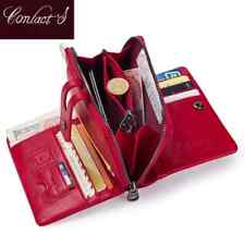 CONTACTS Women Genuine Leather Small Wallet Money Bag Photo Coin 10 Card Holder
