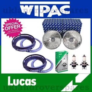 LAND ROVER DEFENDER HEAD LIGHT UPGRADE KIT CRYSTAL LAMPS + BOWLS + XENON BULBS - Picture 1 of 7
