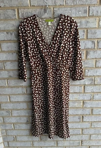 Sigrid Olsen Jersey Faux 3/4 Sleeves Wrap Dress Women's Size M - Picture 1 of 7