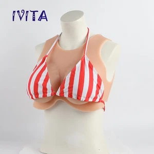 IVITA 2XL DD Cup Realistic Boobs Silicone Breast Forms Fake Boobs Half Body - Picture 1 of 12