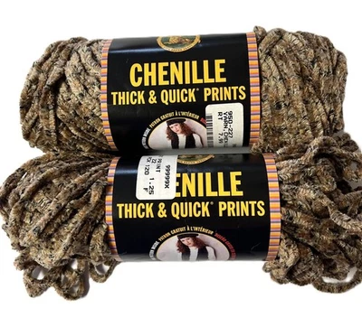 Пряжа Lion Chenille Thick & Quick Yarn "Desert" 1 1/2 мотка коричневая #950 D/C 75 ярдов - Изображение 1 из 4