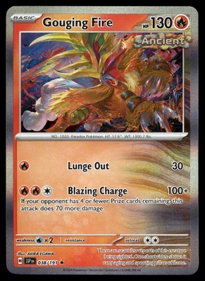 GOUGING FIRE 038/191 RARE SURGING SPARKS POKEMON - Image 1 of 4