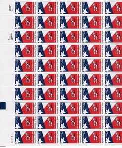 1986 22 Cent Texas Full Sheet of 50 Scott #2204, Mint NH - Bild 1 von 1