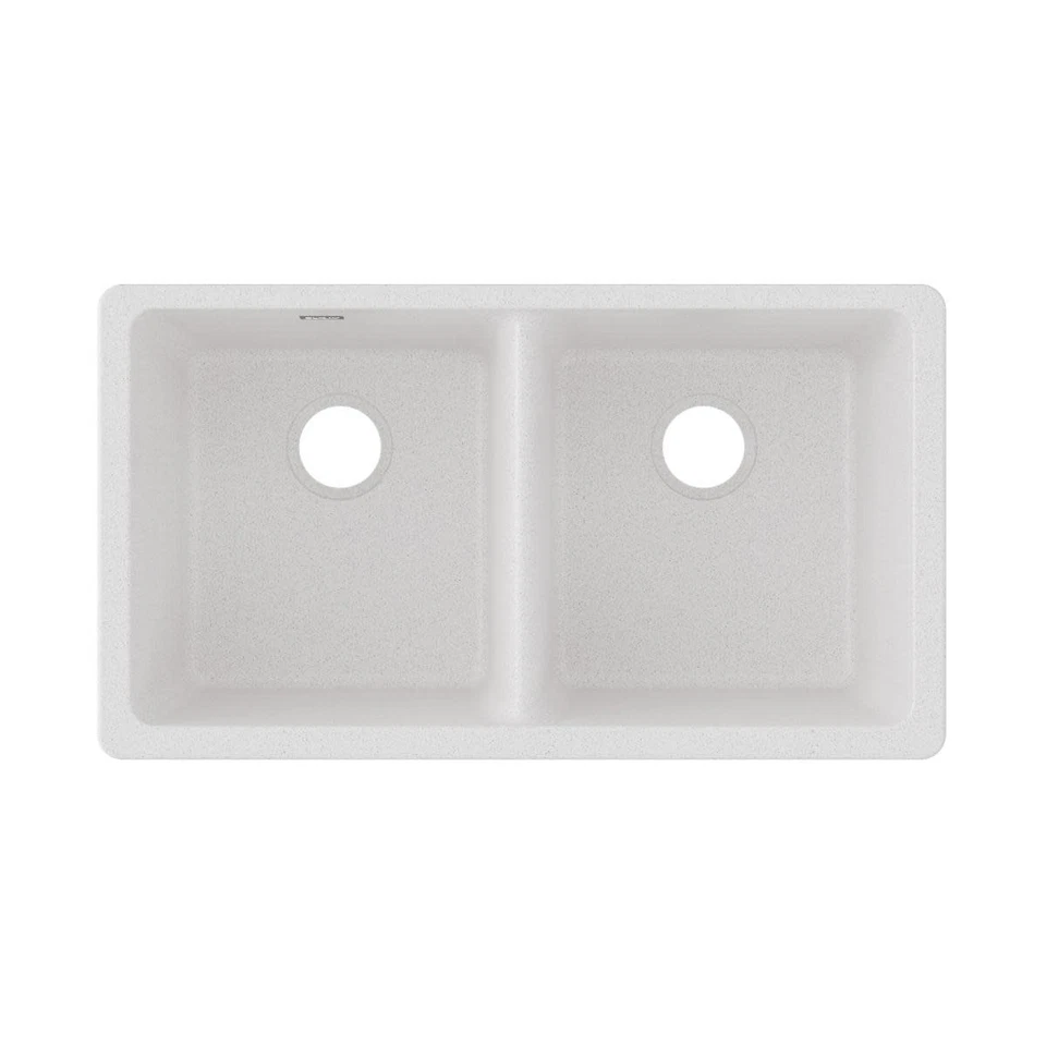 Elkay ELGU3322 石英经典 33 英寸底装双盆石英-白色 — 第 1/4 张图片