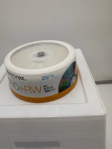 New Sealed Memorex DVD-RW 25-Pack Spindle 4X 4.7GB 120min Rewritable Discs - Picture 1 of 4