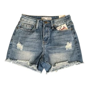YMI  Women Distress Hybrid Denim Shorts Raw Hem Dream Collection New Size 1 - Picture 1 of 9