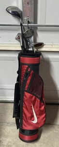 Nike Steel Jr. Junior Kids Driver Putter Mid PW Driver RH Golf Club Bag Rain Cov - Picture 1 of 19
