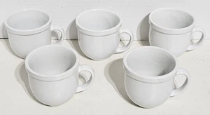 (5) Tienshan Cafeware Heavy White Coffee Mugs Restaurant Ware Culinary Arts Cups - Picture 1 of 22