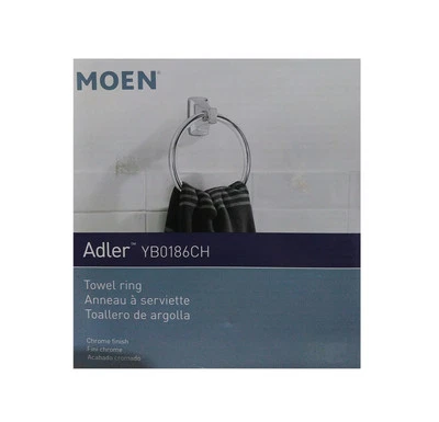 Anillo de toalla de baño montado en la pared MOEN Adler en cromo YB0186CH Foto 1 de 2