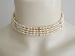 Gargantilla collar vintage perlas cultivadas de agua dulce con rondellas de oro de 14 kt 43,3 g - Imagen 1 de 9
