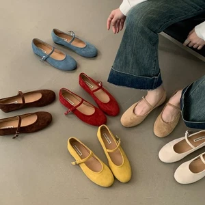 Retro Flat, Fairy Shoes, Scarpe da Ballo, Mary Jane Scarpe Multicolore per Donna - Foto 1 di 30