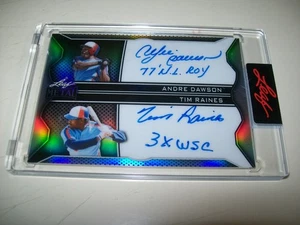 2025 LEAF METAL ANDRE DAWSON TIM RAINES INSCRIBED AUTO #D1/1 MONTREAL EXPOS - Picture 1 of 3