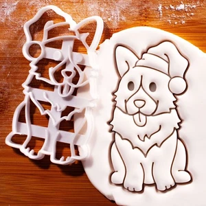 Christmas Corgi Cookie Cutter – Cute Festive Dog Santa Hat Mould - Picture 1 of 5