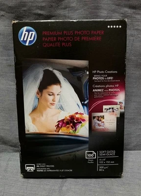 HP Premium Plus Soft Gloss Photo Paper 100 Sheets 4x6 Hewlett Packard NEW SEALED - Image 1 of 3