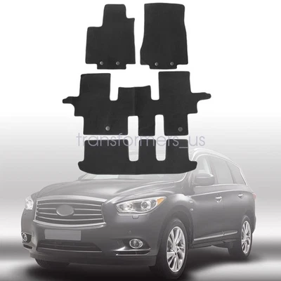 Alfombrillas de terciopelo negras nuevas para Infiniti QX60 2013-2020 Nissan Pathfinder Foto 1 de 4