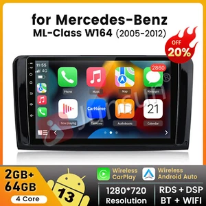 For Mercedes ML/GL Class W164 X164 Car Stereo 2+64G Android 13 Apple Carplay GPS - Picture 1 of 15