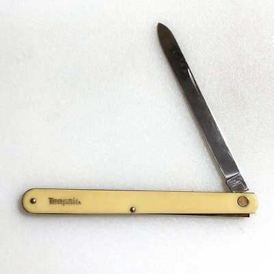 Faca publicitária testadora de melancia ponta lisa lâmina única vintage - Teepak - Imagem 1 de 4