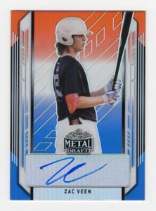 Zac Veen 2021 Leaf Metal Draft Red White Blue AUTO #BA-ZV1 Colorado Rockies /10 - Bild 1 von 2