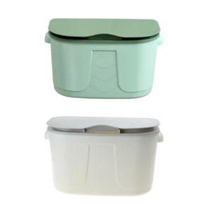 Wall Mounted Kitchen Compost Bin Multifunction Hanging Trash Can with Lid - Picture 1 of 10
