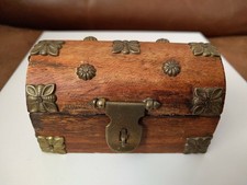 Vintage Indian Small Wooden Chest Box Hand Crafted