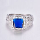 Damen-Ring ansehenswerte Ring Filled Sterling Silber 925  Edelstein Safir Blau