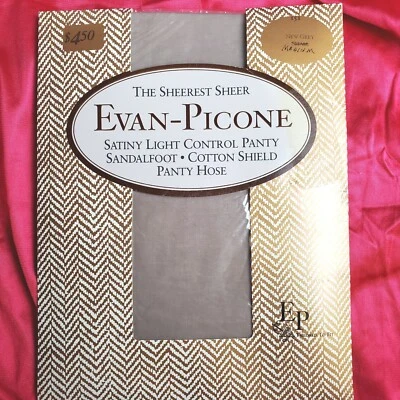 Pantimedias Evan Picone Talla Pequeña Nuevas Gris Satinado Transparente Control Top Sandalia De Colección Foto 1 de 4