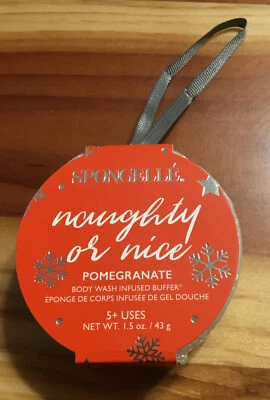 Spongelle NAUGHTY &NICE POMEGRANATE Ornament Body Buffer Sponge Exfoliates New💥